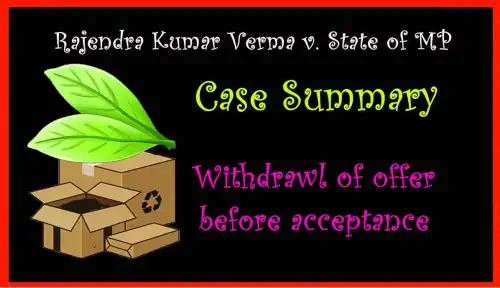 Rajendra Kumar Verma v. State of MP Case Summary